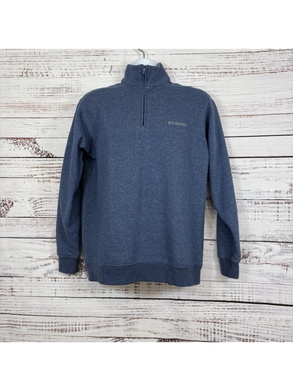 Columbia Blue 1/4 Zip Pullover Fleece Lined Jacket